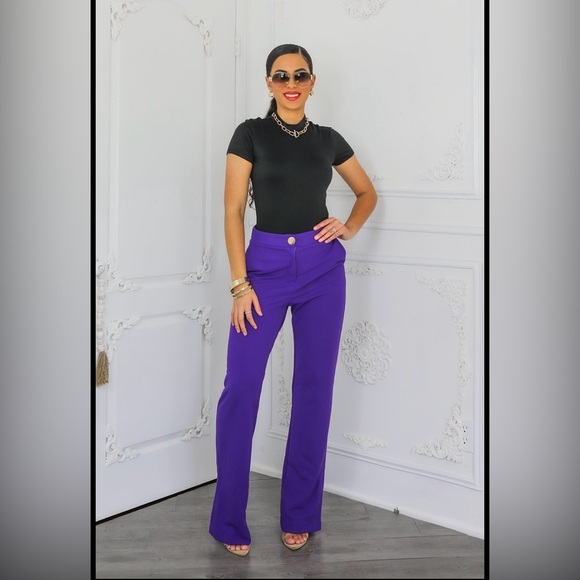 Elegant Purple Women's Pants - Picture 4 of 7